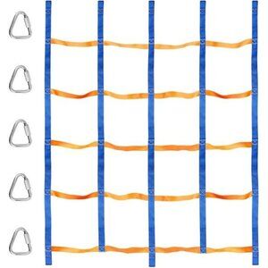 Climbing Net for Kids Outdoor, Portable Ninja Cargo Net Rope Ladder Monkey Bars